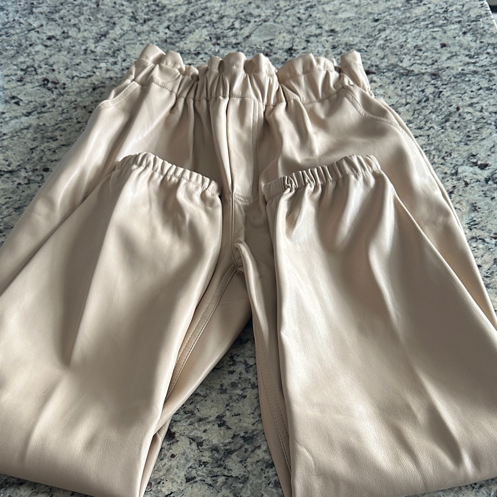 Vintage Havana leather  Beige Joggers